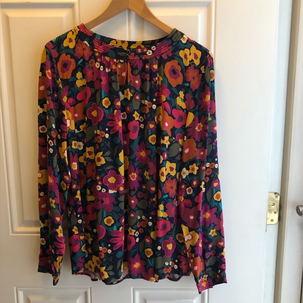 Talbots Multicolor Floral Long-Sleeve Blouse